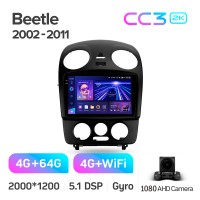 Штатна магнітола Teyes CC3 4+64 Gb Volkswagen Beetle A4 2002 - 2011 9" 2k