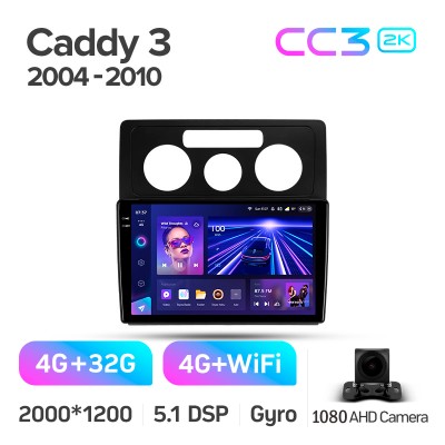 Штатна магнітола Teyes CC3 4+32 Gb Volkswagen Caddy 2K 3 III 2004 - 2010 10" 2k