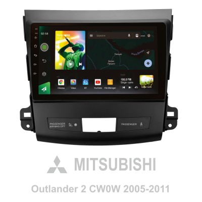 Штатна магнітола SIGMA X9464 ANDROID 10 4+64 Gb 4G DSP Mitsubishi Outlander 2 CW0W 2005-2013 / Citroen C-Crosser 1 2007-2013 / Peugeot 4007 200 (B) 9"