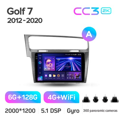 Штатна магнітола Teyes CC3 6+128 Gb з коловим оглядом 360° Volkswagen Golf 7 MK7 (F1) 2012-2020 10" 2k