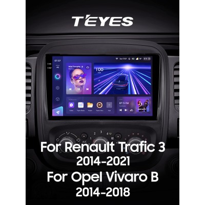 Штатна магнітола Teyes CC3 6+128 Gb Renault Trafic 3 2014-2021 / Opel Vivaro B 2014-2018 9" 2k (L1)