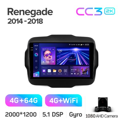 Штатна магнітола Teyes CC3 4+64 Gb Jeep Renegade 2014-2018 9" 2k
