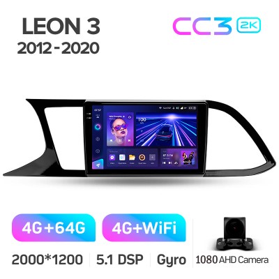 Штатна магнітола Teyes CC3 4+64 Gb Seat Leon 3 2012-2020 (F3) 9" 2k