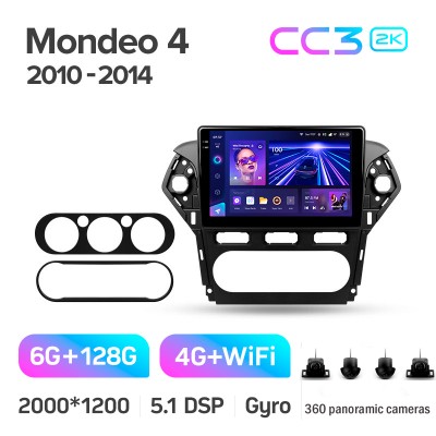 Штатна магнітола Teyes CC3 6+128 Gb з коловим оглядом 360° Ford Mondeo 4 2011-2014 10" 2k