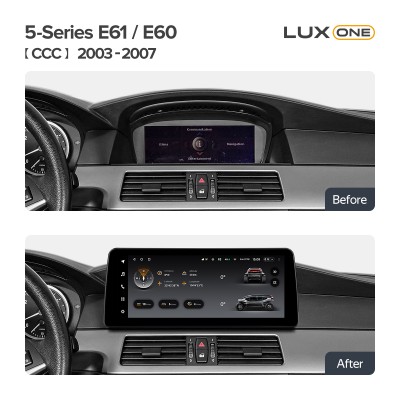 Штатна магнітола Teyes LUX ONE 6+128 Gb BMW 5-Series E61 E60 CCC 2003-2007 12.3"