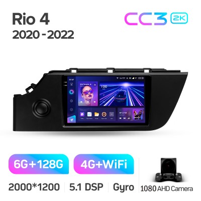 Штатна магнітола Teyes CC3 6+128 Gb Kia Rio 4 IV FB 2020-2022 9" 2k