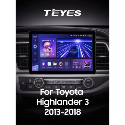 Штатна магнітола Teyes CC3 6+128 Gb Toyota Highlander 3 XU50 2013-2018 11" 2k (L1)