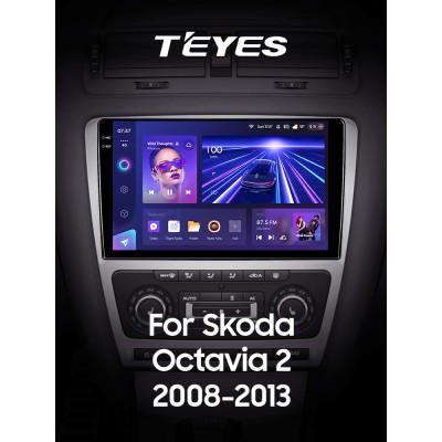 Штатна магнітола Teyes CC3 6+128 Gb Skoda Octavia 2 A5 2008-2013 10" silver 2k