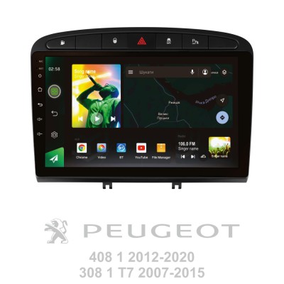 Штатна магнітола SIGMA X9464 ANDROID 10 4+64 Gb 4G DSP Peugeot 408 1 T7 2012-2020 For Peugeot 308 2007-2015 9"