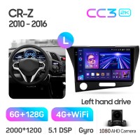 Штатна магнітола Teyes CC3 6+128 Gb Honda CR-Z 1 CRZ (Left hand drive) 2010-2016 9" 2k