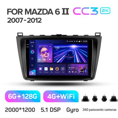 Штатна магнітола Teyes CC3 6+128 Gb з коловим оглядом 360° Mazda 6 2 GH 2007-2012 9" 2k