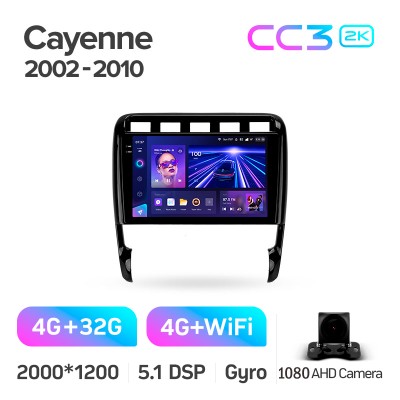 Штатна магнітола Teyes CC3 4+32 Gb Porsche Cayenne I 1 9PA 2002-2010 9" 2k (L1)