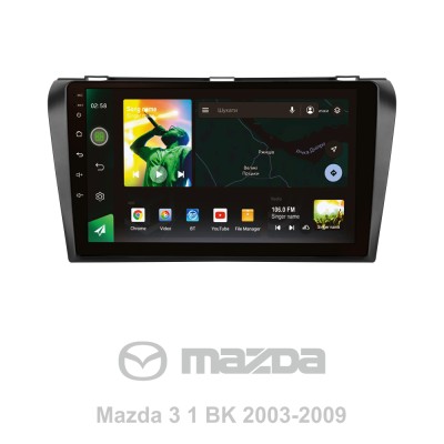 Штатна магнітола SIGMA X9464 ANDROID 10 4+64 Gb 4G DSP Mazda 3 1 BK 2003-2009 9"