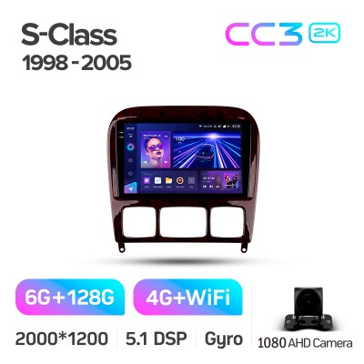 Штатна магнітола Teyes CC3 6+128 Gb Mercedes Benz S-Class W220 VV220 1998-2005 9" 2k (L1)