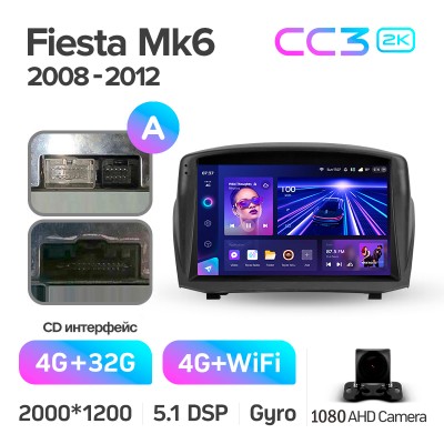 Штатна магнітола Teyes CC3 4+32 Gb Ford Fiesta Mk 6 (F1) 2009-2018 (A) 9" 2k