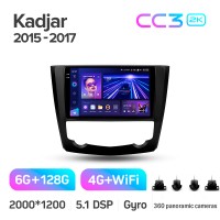 Штатна магнітола Teyes CC3 6+128 Gb з коловим оглядом 360° Renault Kadjar 2015-2017 9" 2k