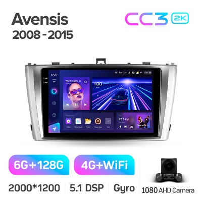 Штатна магнітола Teyes CC3 6+128 Gb Toyota Avensis 3 2008-2015 (F1) 9" 2k