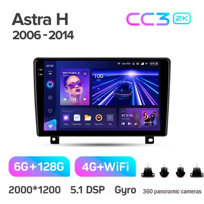 Штатна магнітола Teyes CC3 6+128 Gb з коловим оглядом 360° Opel Astra H (F1) 2006-2014 9" 2k (L2)