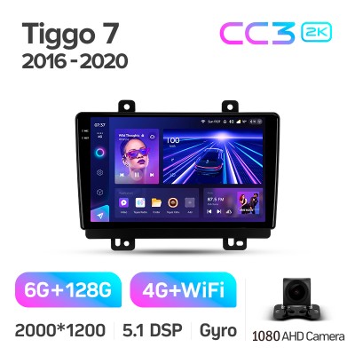 Штатна магнітола Teyes CC3 6+128 Gb Chery Tiggo 7 1 2016-2020 (F1) 9" 2k (L1)