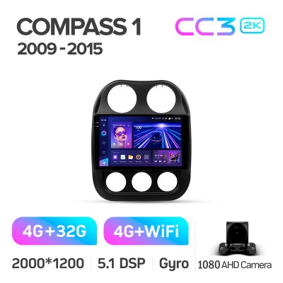 Штатна магнітола Teyes CC3 4+32 Gb Jeep Compass 1 MK 2009-2015 10" 2k
