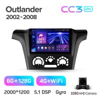 Штатна магнітола Teyes CC3 6+128 Gb Mitsubishi Outlander 1 2002-2008 (F1) 9" 2k