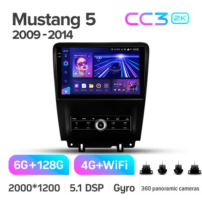 Штатна магнітола Teyes CC3 6+128 Gb з коловим оглядом 360° Ford Mustang 5 S-197 (F1) 2009-2014 10" 2k (L3)