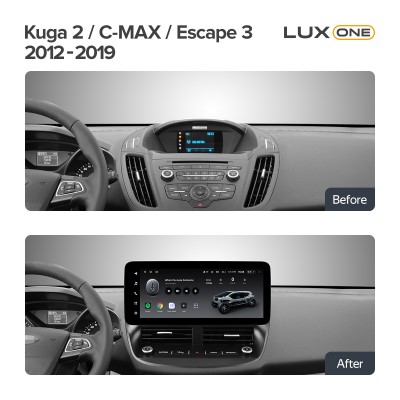 Штатна магнітола Teyes LUX ONE 4+32 Gb Ford Kuga 2 C-MAX Escape 3 2012-2019 12.3" (L2)
