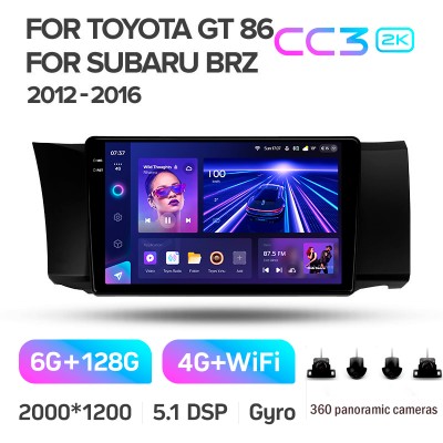 Штатна магнітола Teyes CC3 6+128 Gb з коловим оглядом 360° Toyota GT 86 For Subaru BRZ (Left hand drive) 2012-2016 9" 2k