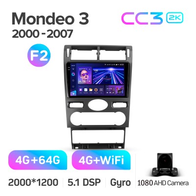Штатна магнітола Teyes CC3 4+64 Gb Ford Mondeo 3 2000-2007 (F2) 9" 2k