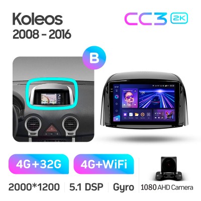 Штатна магнітола Teyes CC3 4+32 Gb Renault Koleos 2008 - 2016 (B) 9" 2k (L1)