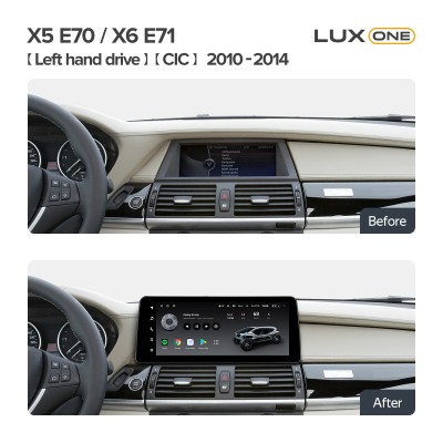 Штатна магнітола Teyes LUX ONE 6+128 Gb BMW X5 E70 / X6 E71 CIC (Left hand drive) 2010-2014 12.3"