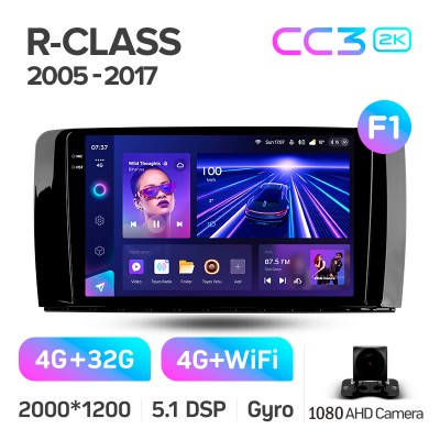 Штатна магнітола Teyes CC3 4+32 Gb Mercedes Benz R-Class W251 R280 R300 R320 2005-2017 (F1) 9" 2k