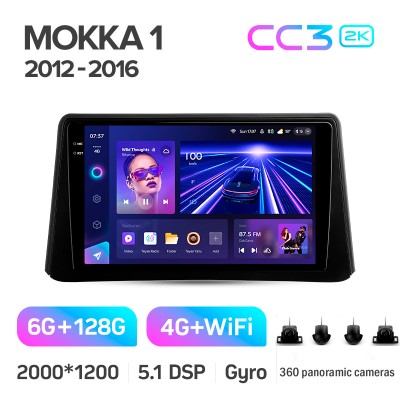 Штатна магнітола Teyes CC3 6+128 Gb з коловим оглядом 360° Opel Mokka 1 2012-2016 9" 2k