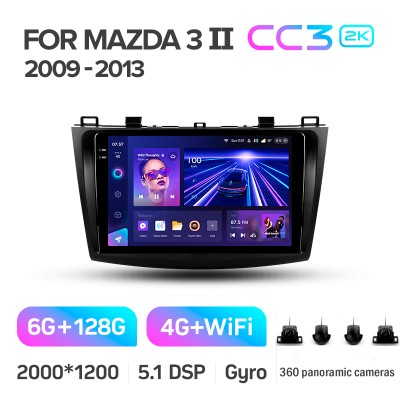 Штатна магнітола Teyes CC3 6+128 Gb з коловим оглядом 360° Mazda 3 2 2009-2013 9" 2k