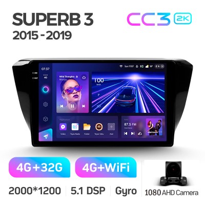 Штатна магнітола Teyes CC3 4+32 Gb Skoda Superb 3 2015-2019 10" 2k