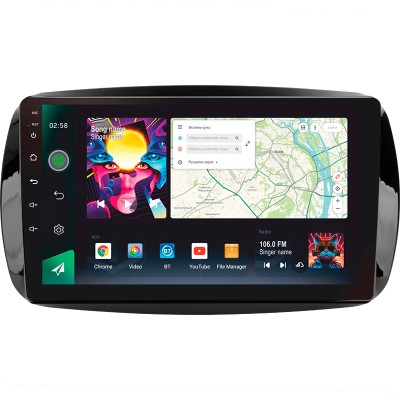 Штатна магнітола SIGMA PRO 9464 ANDROID 10 4+64 Gb 4G DSP Mercedes Benz Smart Fortwo 3 C453 A453 W453 2014-2020 9" (L1)