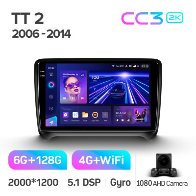 Штатна магнітола Teyes CC3 6+128 Gb Audi TT 2 8J 2006-2014 9" 2k