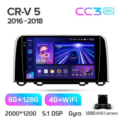 Штатна магнітола Teyes CC3 6+128 Gb Honda CR-V CR-V 5 RT RW 2017-2022 9" 2k