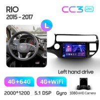 Штатна магнітола Teyes CC3 4+64 Gb Kia RIO 4 K3 2015-2017 9" 2k