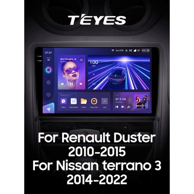 Штатна магнітола Teyes CC3 4+64 Gb Renault Duster 1 2010-2015 For Nissan terrano 3 2014-2022 9" 2k