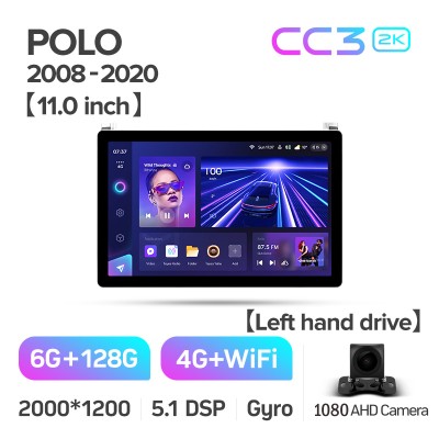 Штатна магнітола Teyes CC3 6+128 Gb Volkswagen POLO 5 (F1) 2008-2020 11" 2k