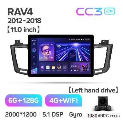 Штатна магнітола Teyes CC3 6+128 Gb Toyota RAV4 4 XA40 5 XA50 2012-2018 11" 2k