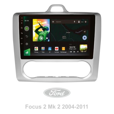 Штатна магнітола SIGMA X9464 ANDROID 10 4+64 Gb 4G DSP Ford Focus 2 Mk 2 2004-2011 (F2) 9"