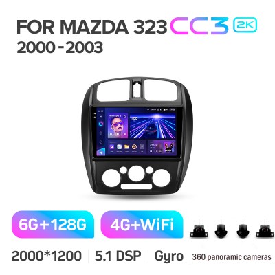 Штатна магнітола Teyes CC3 6+128 Gb з коловим оглядом 360° Mazda 323 BJ 2000-2003 9" 2k