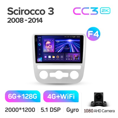 Штатна магнітола Teyes CC3 6+128 Gb Volkswagen Scirocco 3 III Mk3 2008-2014 (F4) 9" 2k