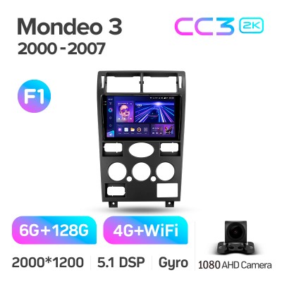 Штатна магнітола Teyes CC3 6+128 Gb Ford Mondeo 3 2000-2007 (F1) 9" 2k