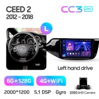 Штатна магнітола Teyes CC3 6+128 Gb Kia CEED Cee'd 2 JD 2012-2018 9" 2k