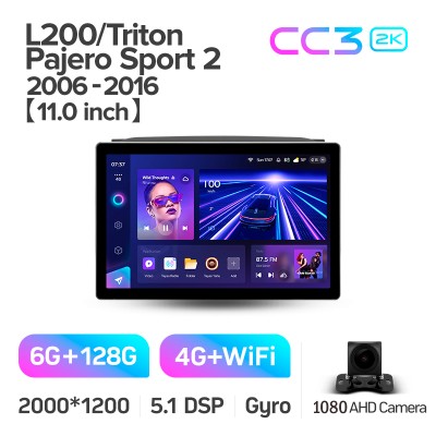 Штатна магнітола Teyes CC3 6+128 Gb Mitsubishi Pajero Sport 2 L200 Triton 2008-2016 11" 2k