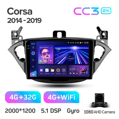 Штатна магнітола Teyes CC3 4+32 Gb Opel Corsa 2014-2019 9" 2k