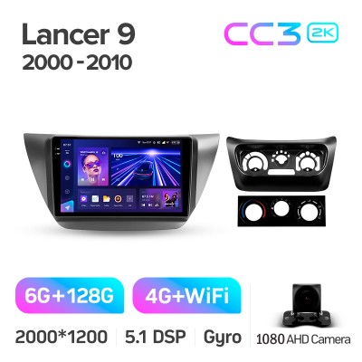 Штатна магнітола Teyes CC3 6+128 Gb Mitsubishi Lancer 9 CS 2000-2010 9" 2k